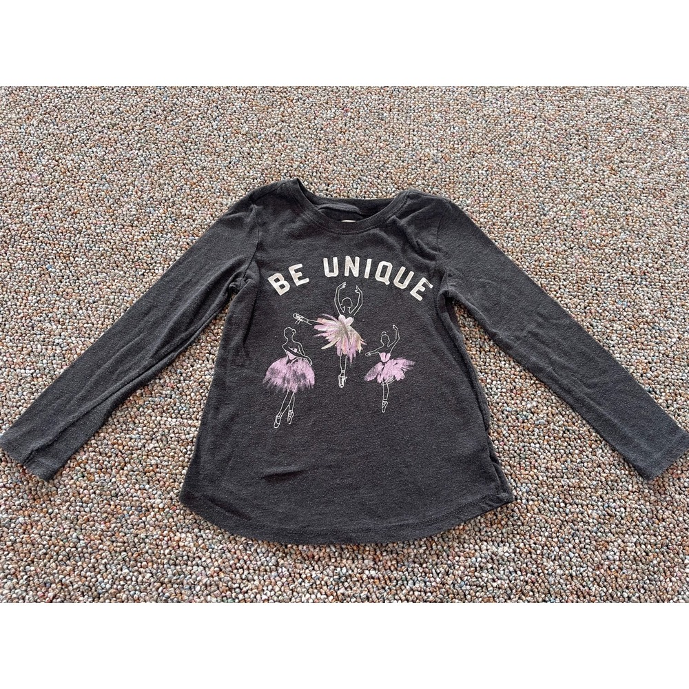 Old Navy Girls Be Unique Long-Sleeved Gray Ballerina Top 4T